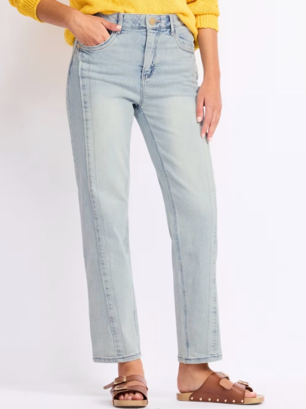 Democracy Ab Solution High Rise Ankle Length Straight Leg Jean New